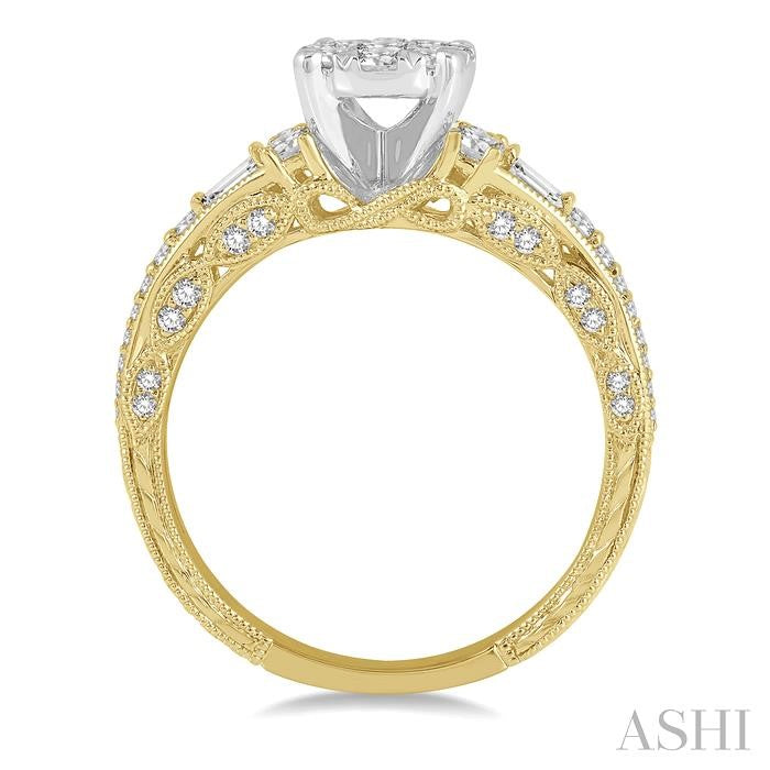 ASHI Round Shape Lovebright Diamond Engagement Ring 143F2PPFVYW