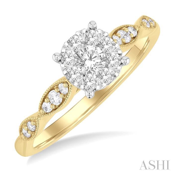 ASHI Round Shape Lovebright Diamond Engagement Ring 143G4PPFGYW