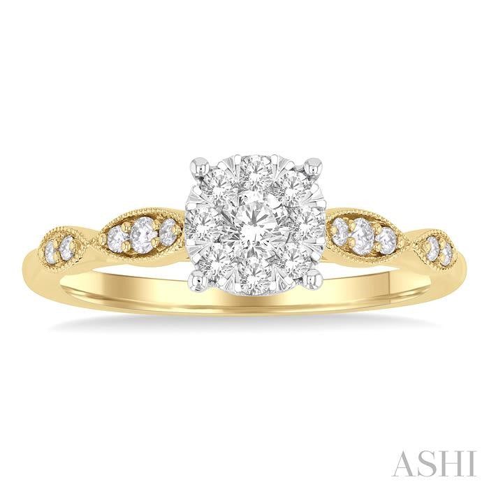 ASHI Round Shape Lovebright Diamond Engagement Ring 143G4PPFGYW
