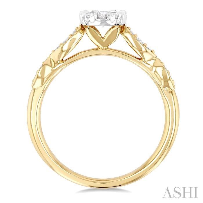 ASHI Round Shape Lovebright Diamond Engagement Ring 143G4PPFGYW