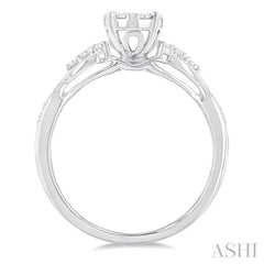 ASHI Round Shape Lovebright Diamond Engagement Ring 144G3PPFGWG