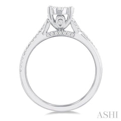 ASHI Round Shape Lovebright Diamond Engagement Ring 145G3PPFGWG