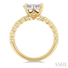 ASHI Round Shape Lovebright Diamond Engagement Ring 146G0PPFGYW-1.50
