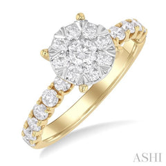 ASHI Round Shape Lovebright Diamond Engagement Ring 146G1PPFGYW