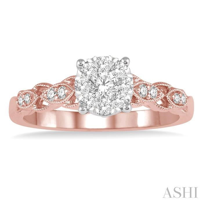 ASHI Round Shape Lovebright Diamond Engagement Ring 147E4PPFGPW