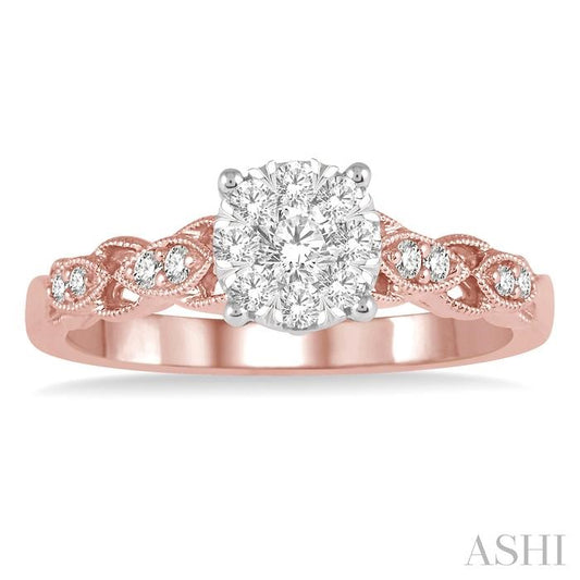 ASHI Round Shape Lovebright Diamond Engagement Ring 147E4PPFGPW