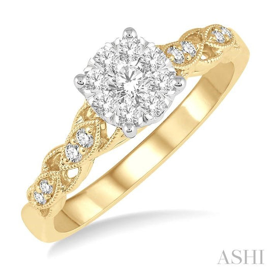 ASHI Round Shape Lovebright Diamond Engagement Ring 147E4PPFHYW