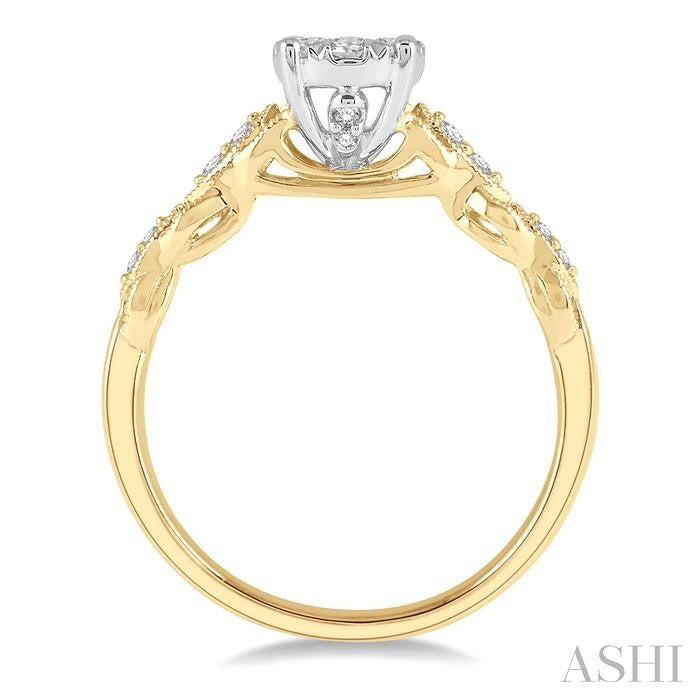 ASHI Round Shape Lovebright Diamond Engagement Ring 147E4PPFHYW