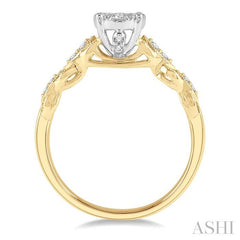 ASHI Round Shape Lovebright Diamond Engagement Ring 147E4PPFHYW