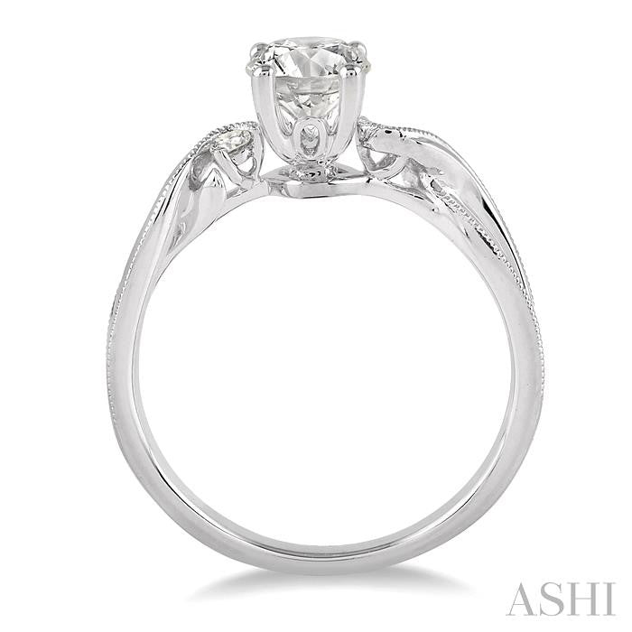 ASHI Round Shape Diamond Engagement Ring 14834PPFHWG-LE