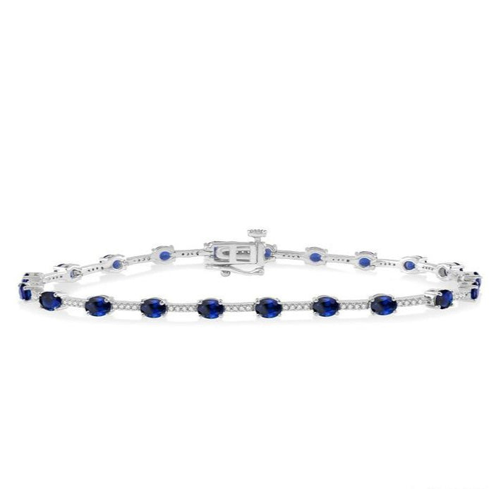 Parkplace Jewelers Oval Shape Gemstone & Diamond Bracelet 7624UPPTSSPWG