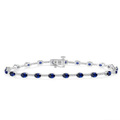Parkplace Jewelers Oval Shape Gemstone & Diamond Bracelet 7624UPPTSSPWG
