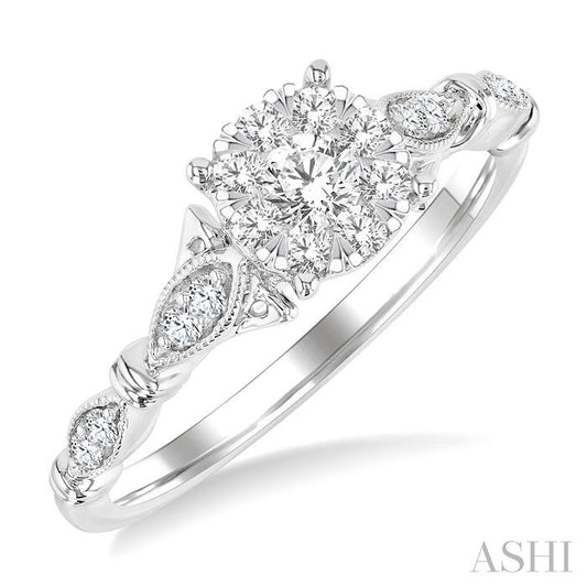 ASHI Round Shape Lovebright Diamond Engagement Ring 149G4PPFGWG