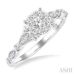 ASHI Round Shape Lovebright Diamond Engagement Ring 149G4PPFGWG