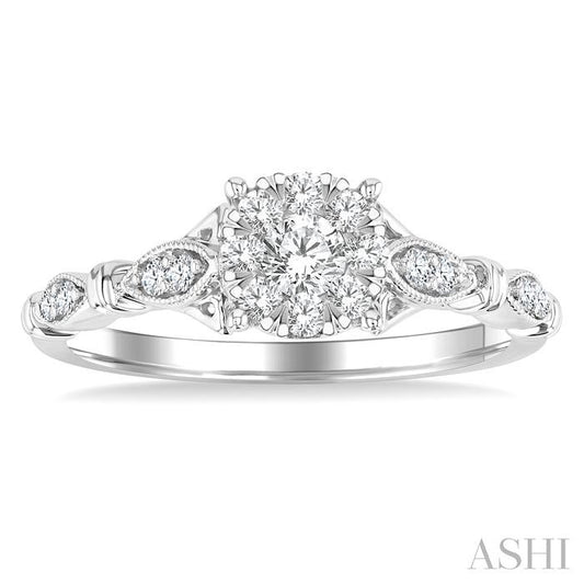ASHI Round Shape Lovebright Diamond Engagement Ring 149G4PPFGWG