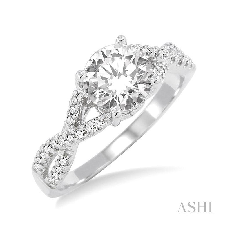 ASHI Round Shape Diamond Engagement Ring 218C4PPFHWG-LE