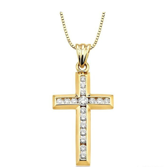 Parkplace Jewelers Channel Set Cross Diamond Pendant 95113PPTXPD