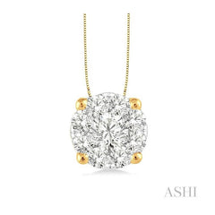 ASHI Round Shape Lovebright Essential Diamond Solitaire Pendant 91751PPFGPDYW