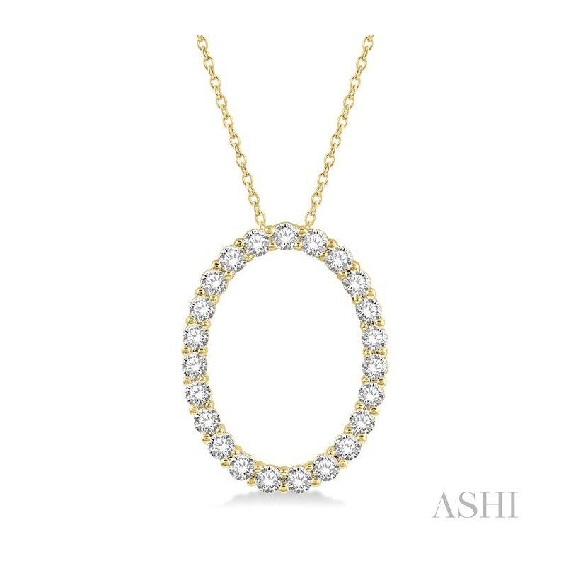 ASHI Oval Shape Diamond Pendant 901H1PPFGPDYG