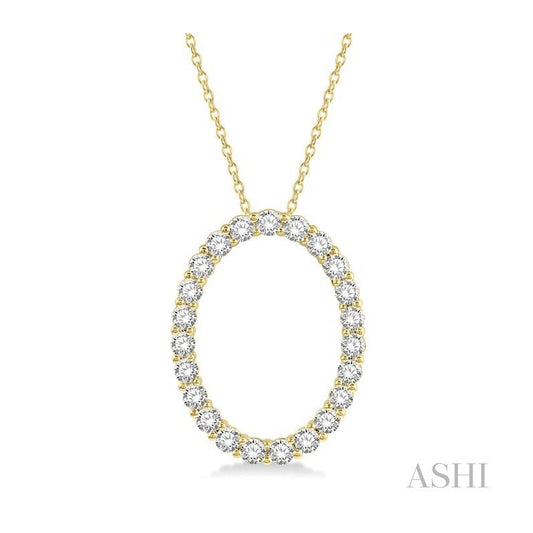 ASHI Oval Shape Diamond Pendant 901H1PPFGPDYG