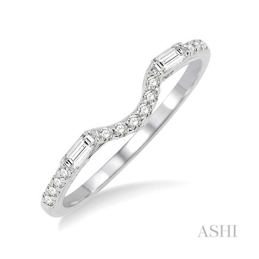 ASHI Chevron Baguette Diamond Wedding Band 31466PPFHWG