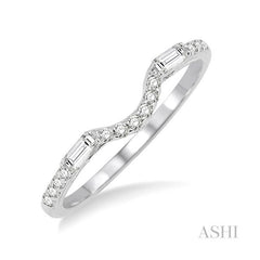 ASHI Chevron Baguette Diamond Wedding Band 31466PPFHWG