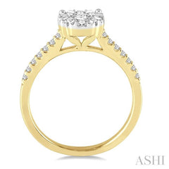 ASHI Round Shape Lovebright Diamond Engagement Ring 150C2PPFGYW