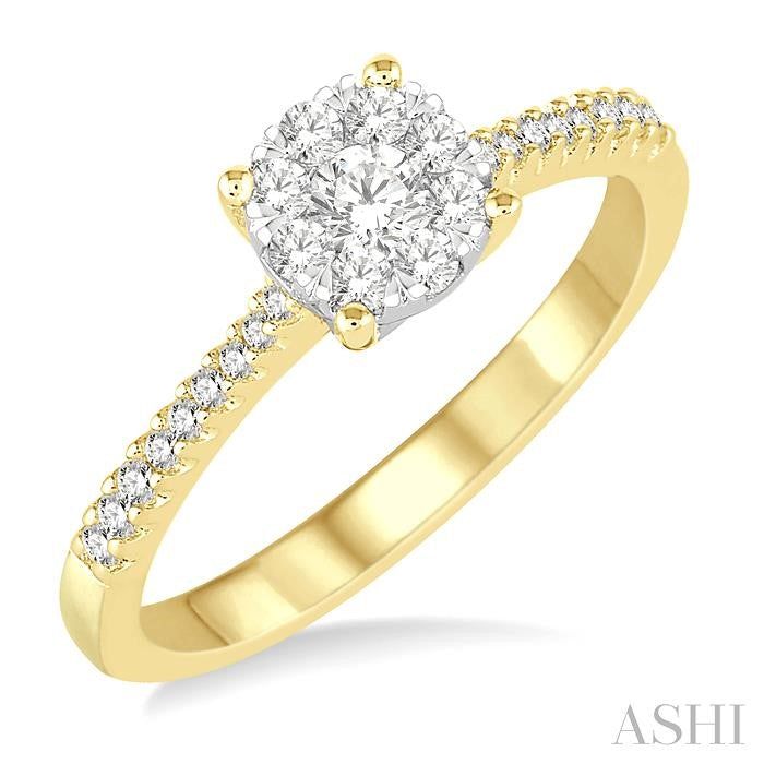 ASHI Round Shape Lovebright Diamond Engagement Ring 150C4PPFGYW