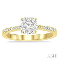 ASHI Round Shape Lovebright Diamond Engagement Ring 150C4PPFGYW