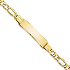 Quality Gold 10k Semi-solid Figaro Link ID Bracelet 10DCID136-8