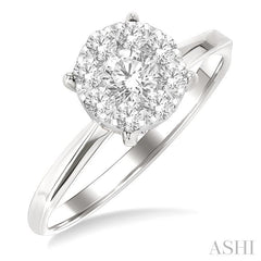 ASHI Round Shape Lovebright Diamond Engagement Ring 153G3PPFGWG