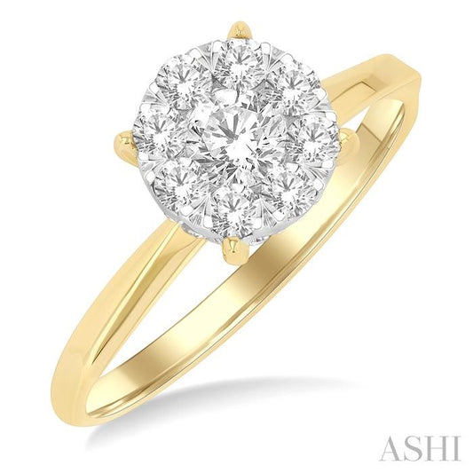 ASHI Round Shape Lovebright Diamond Engagement Ring 153G3PPFGYW