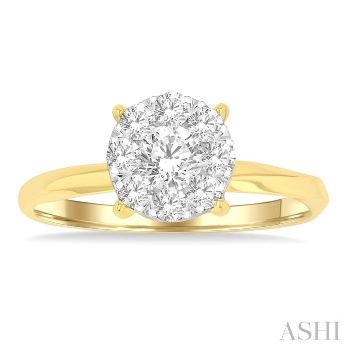 ASHI Round Shape Lovebright Diamond Engagement Ring 153G3PPFGYW