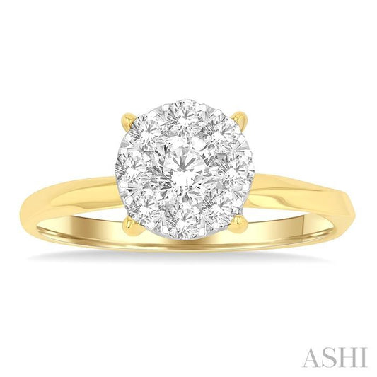 ASHI Round Shape Lovebright Diamond Engagement Ring 153G3PPFGYW