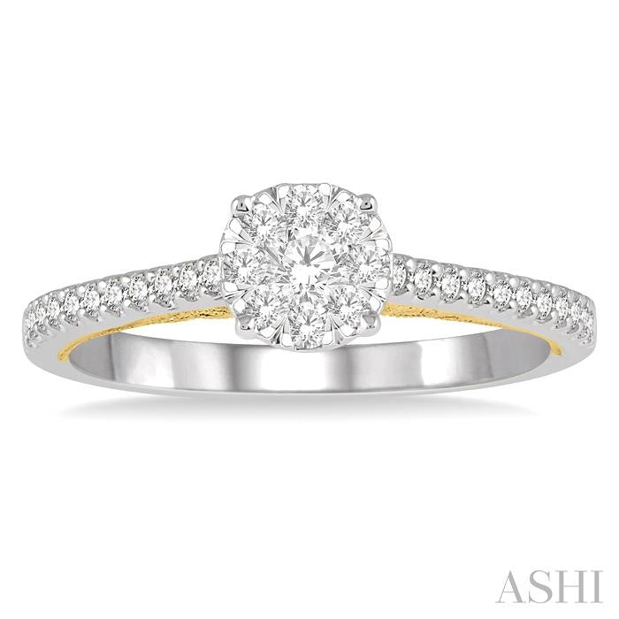 ASHI Round Shape Lovebright Diamond Engagement Ring 154E4PPFVWY