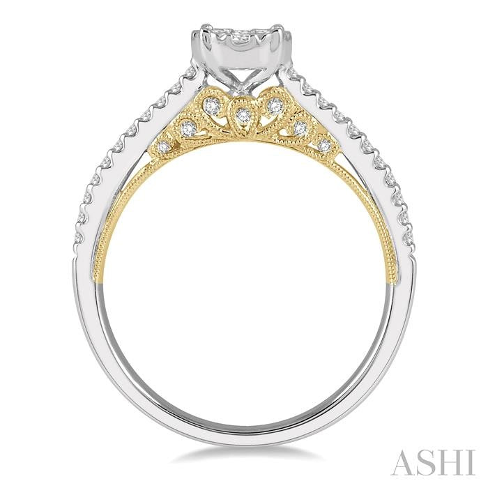 ASHI Round Shape Lovebright Diamond Engagement Ring 154E4PPFVWY
