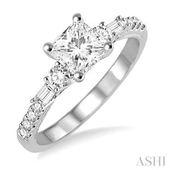 ASHI Princess Shape Semi-Mount Diamond Engagement Ring 15624PPFVWG-SM