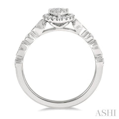 ASHI Pear Shape Halo Lovebright Diamond Engagement Ring 156F5PPFGWG