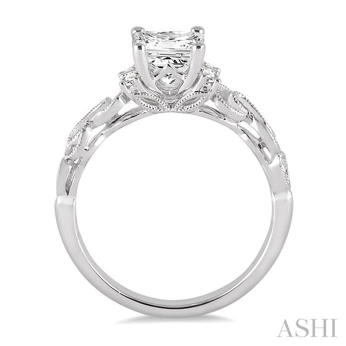 ASHI Princess Shape Diamond Engagement Ring 15723PPFHWG-LE