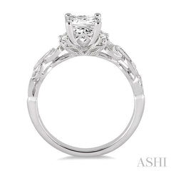 ASHI Princess Shape Diamond Engagement Ring 15723PPFHWG-LE