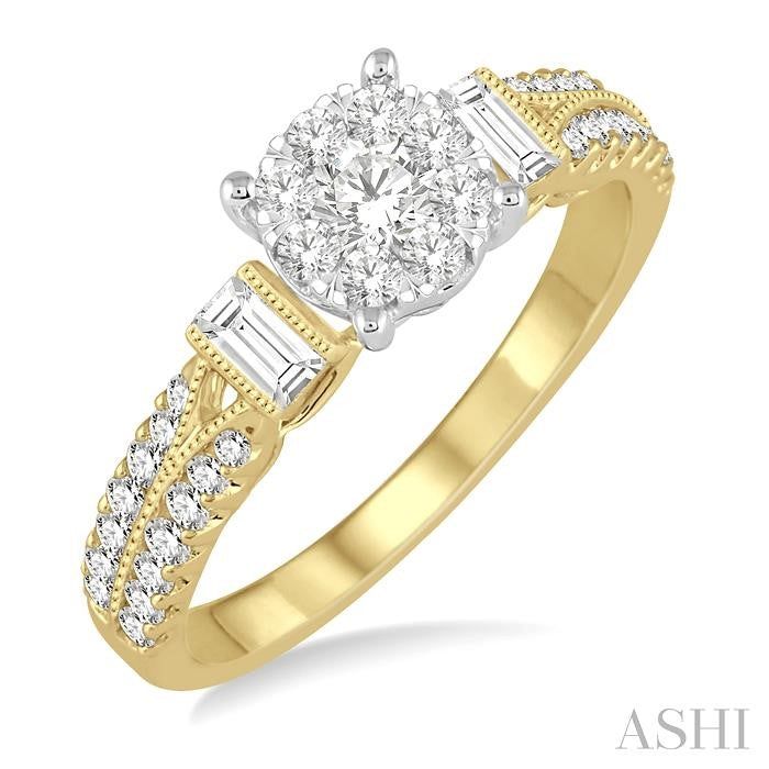 ASHI Round Shape Lovebright Diamond Engagement Ring 157C2PPFVYW-LE