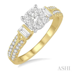 ASHI Round Shape Lovebright Diamond Engagement Ring 157C2PPFVYW-LE
