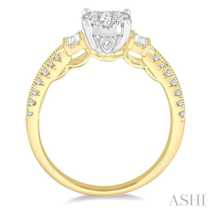 ASHI Round Shape Lovebright Diamond Engagement Ring 157C2PPFVYW-LE