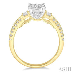 ASHI Round Shape Lovebright Diamond Engagement Ring 157C2PPFVYW-LE