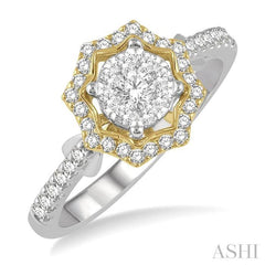 ASHI Round Shape Halo Lovebright Diamond Fashion Ring 157E3PPFGWY