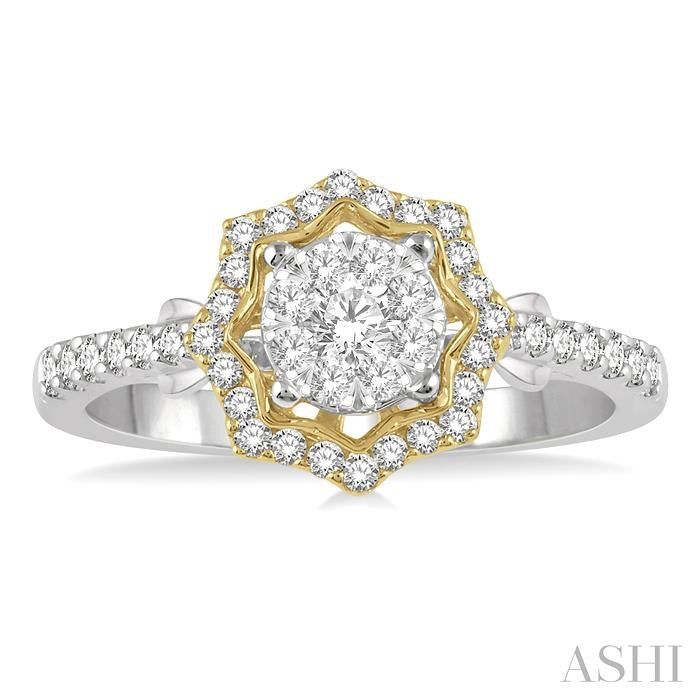 ASHI Round Shape Halo Lovebright Diamond Fashion Ring 157E3PPFGWY