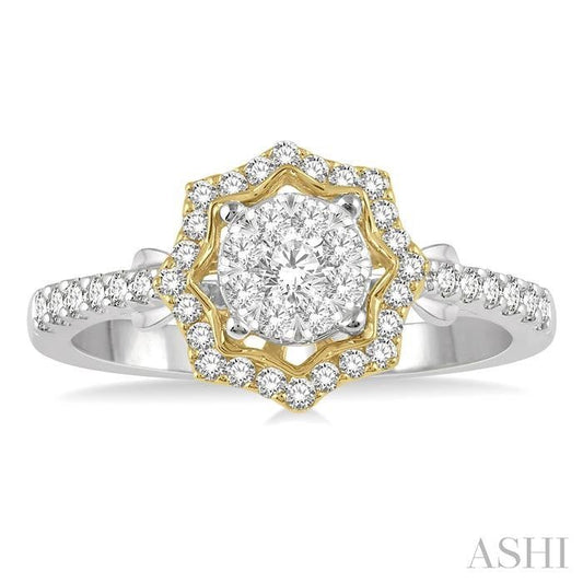 ASHI Round Shape Halo Lovebright Diamond Fashion Ring 157E3PPFGWY