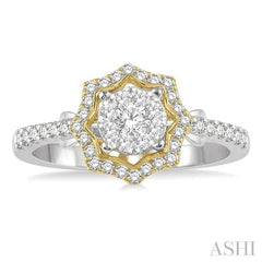 ASHI Round Shape Halo Lovebright Diamond Fashion Ring 157E3PPFGWY