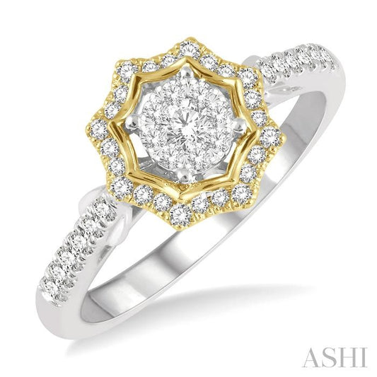 ASHI Round Shape Halo Lovebright Diamond Fashion Ring 157E5PPFGWY