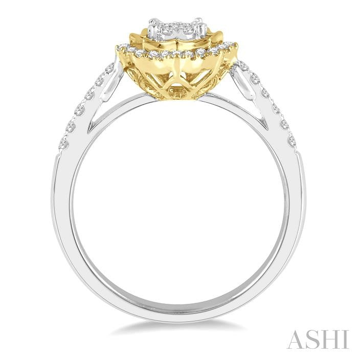 ASHI Round Shape Halo Lovebright Diamond Fashion Ring 157E5PPFGWY